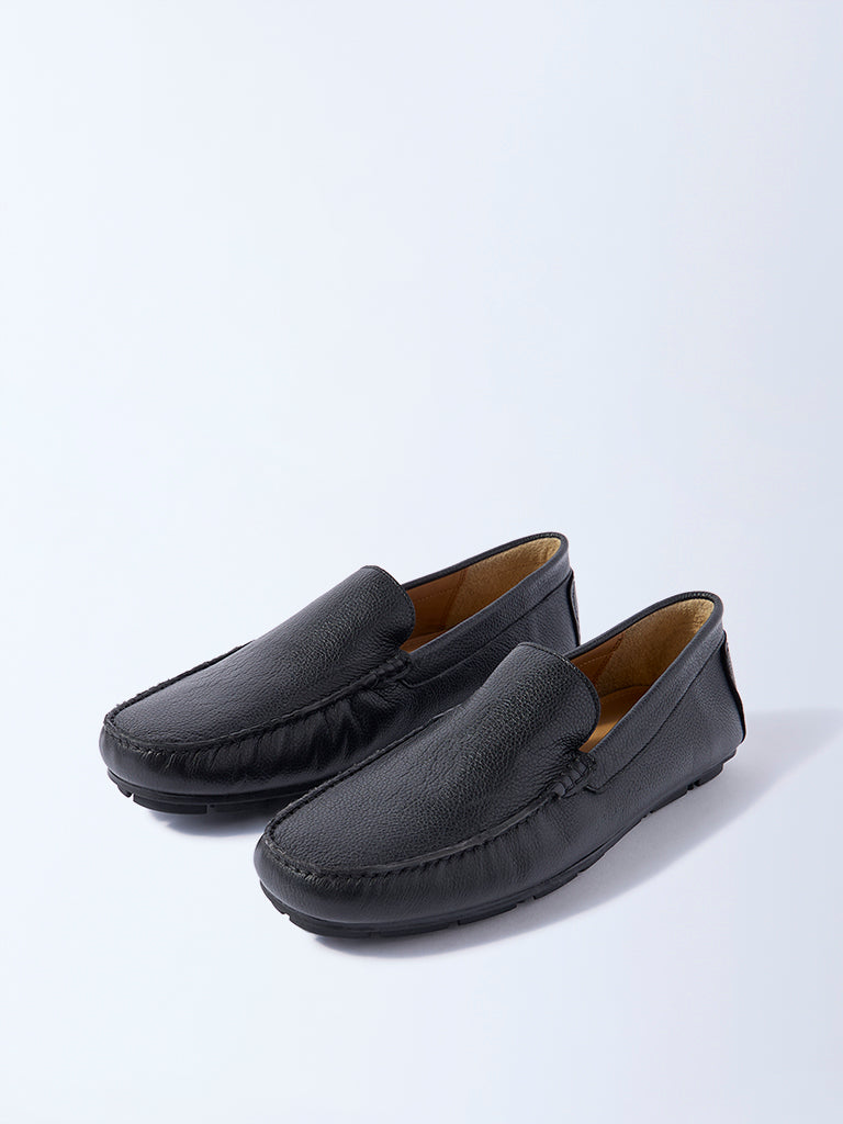 SOLEPLAY Black Textured Leather Loafers - Image 3