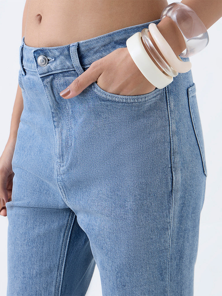 LOV Light Blue High-Rise Flared Jeans - Image 3