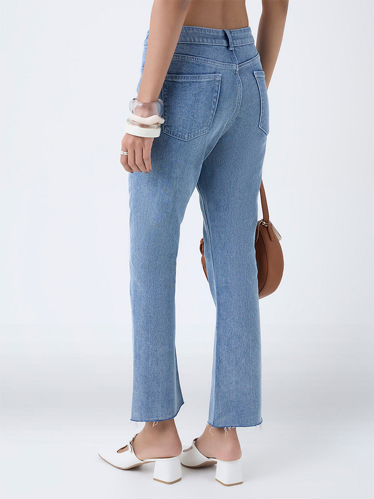 LOV Light Blue High-Rise Flared Jeans - Image 4