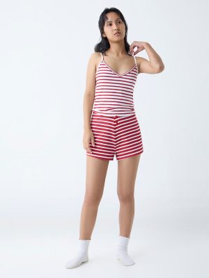 Superstar Red Striped Cotton Camisole