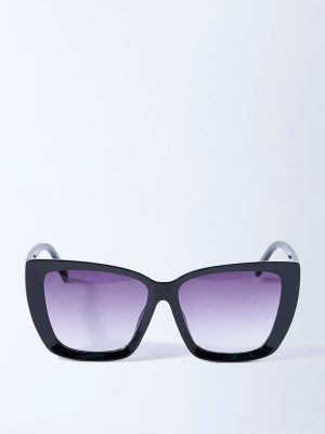 Westside Accessories Black Wayfarer Sunglasses with Pouch