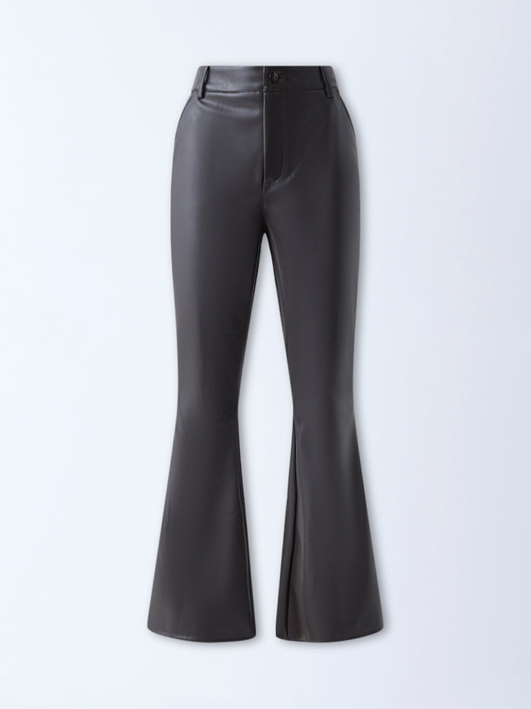 Nuon Brown High-Rise Faux-Leather Pants - Image 5