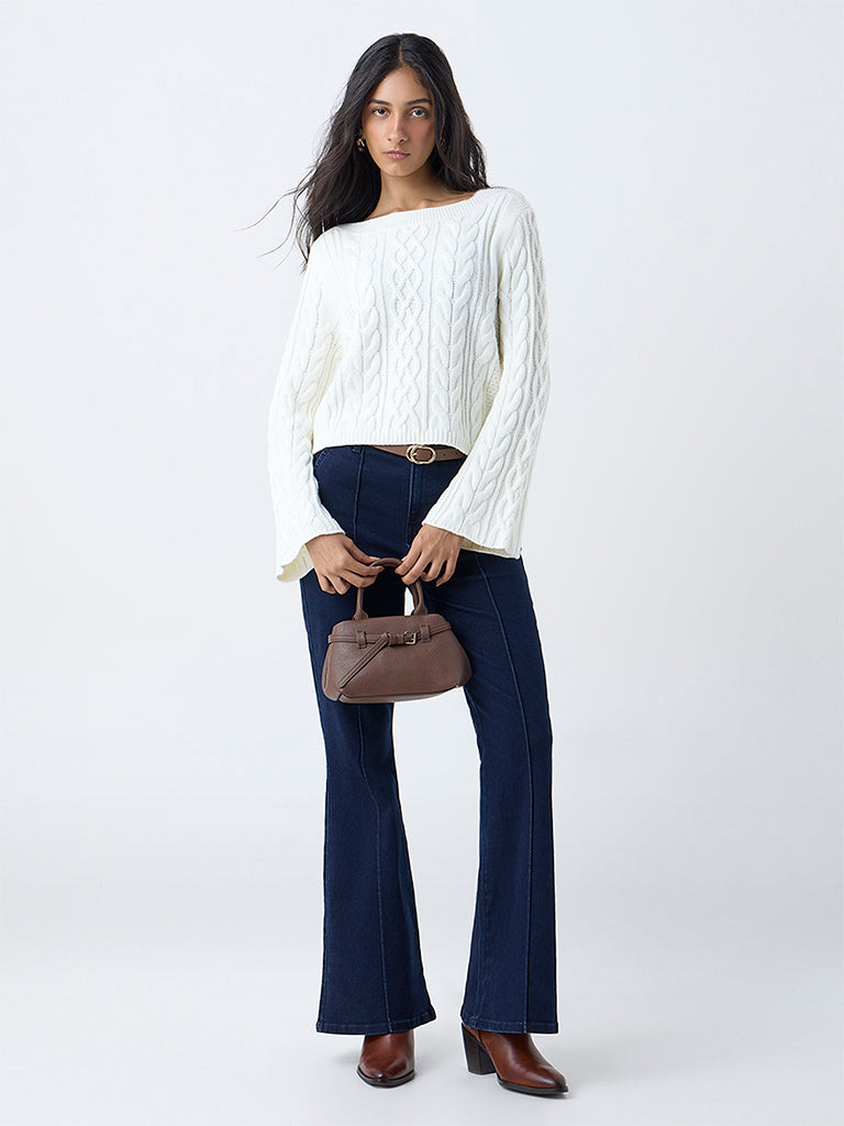 LOV White Cable-Knit Sweater - Image 2
