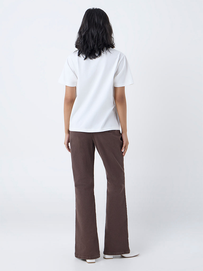 LOV Dark Brown Straight-Fit High-Rise Jeans - Image 4