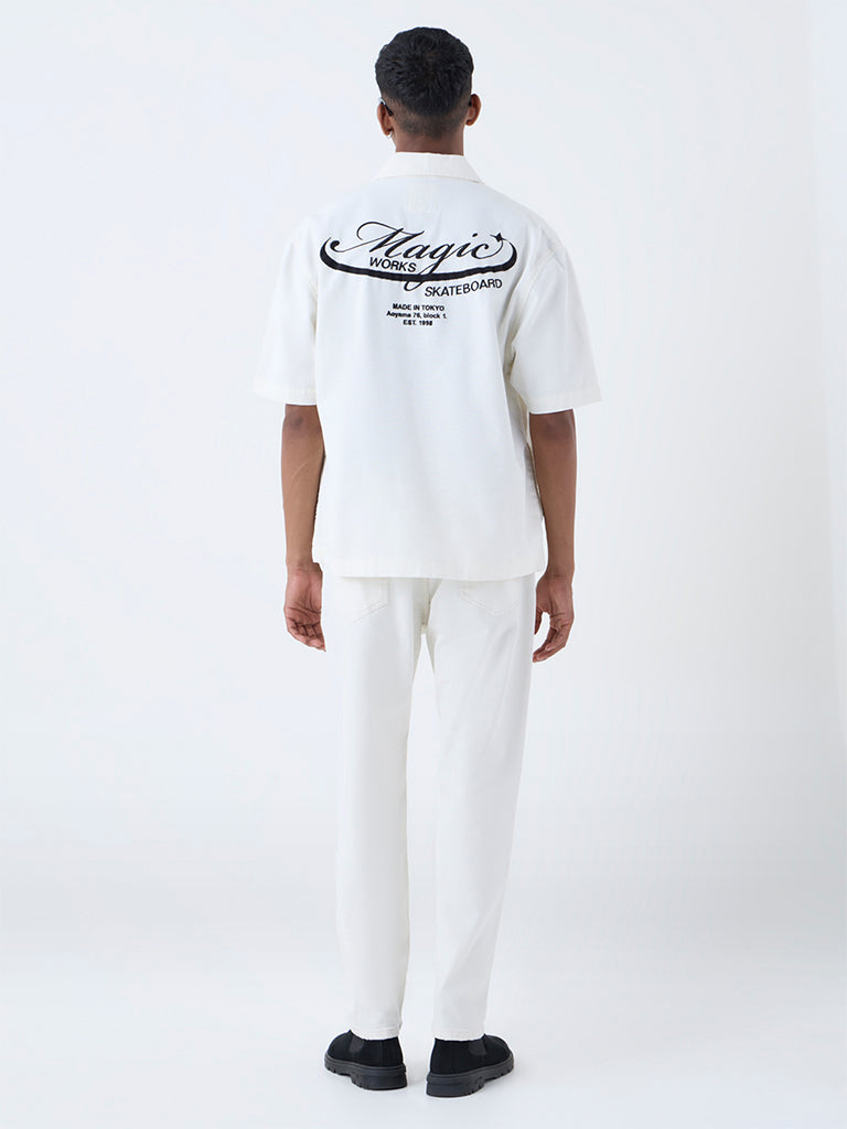 Nuon White Relaxed-Fit Mid-Rise Jeans - Image 4