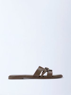 LUNA BLU Brown Hardware-Detailed Slides