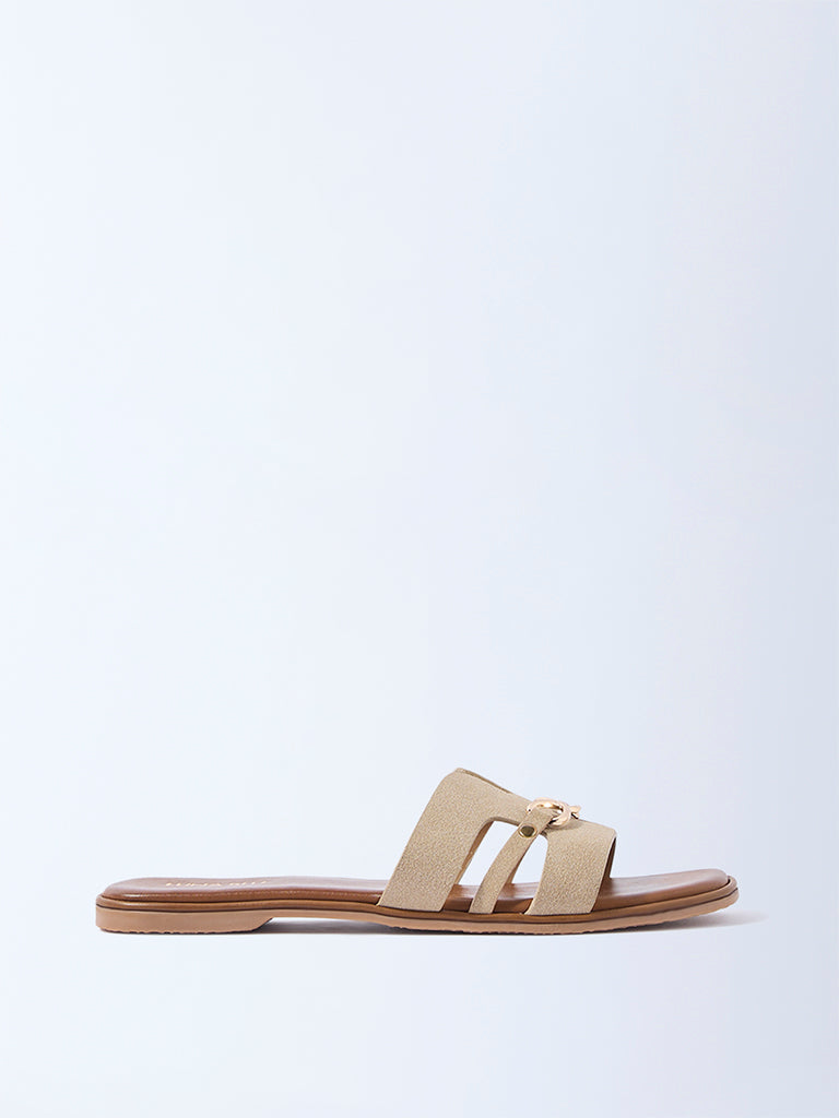 LUNA BLU Beige Hardware-Detailed Slides