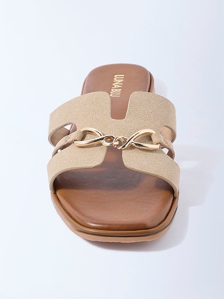LUNA BLU Beige Hardware-Detailed Slides - Image 3