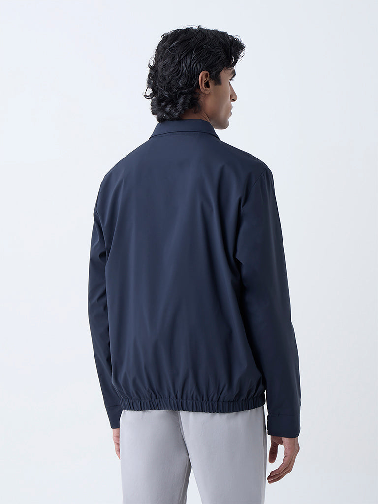 Ascot Navy Solid Relaxed-Fit Jacket - Image 5