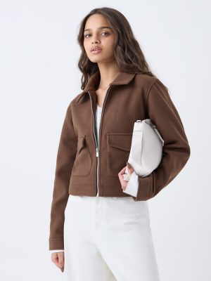 LOV Brown Solid Jacket