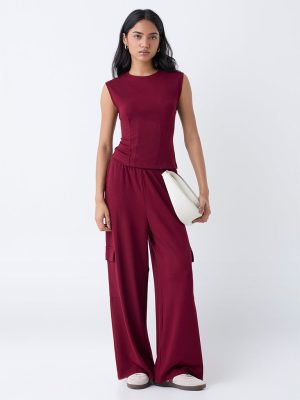 LOV Burgundy Solid Top