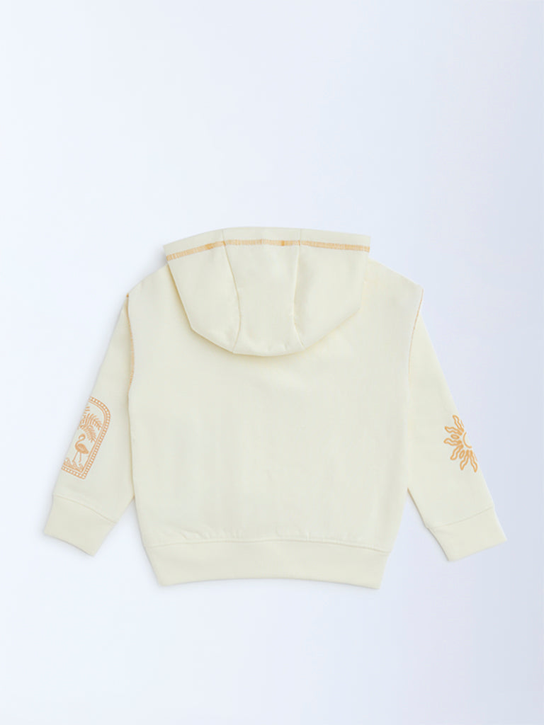HOP Kids Off-White Animal Printed Cotton-Blend Hoodie - Image 4