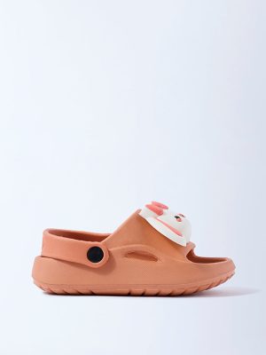 Yellow Peach Applique Detailed Clogs