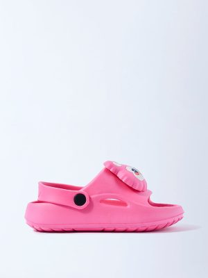 Yellow Pink Applique Detailed Clogs