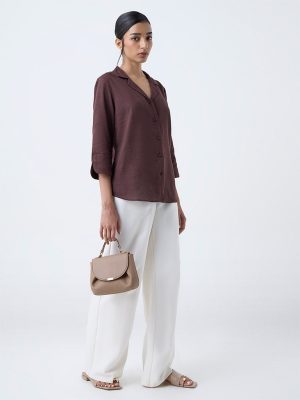 Wardrobe Dark Brown Solid Shirt