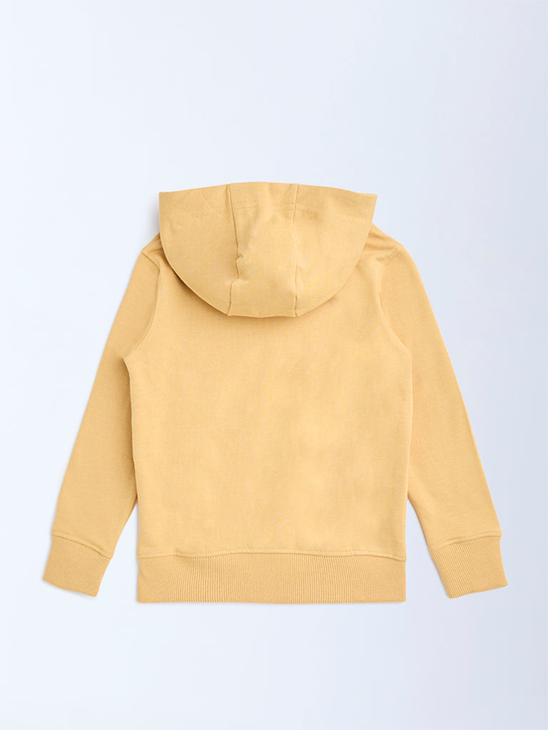 HOP Kids Mustard Teddy Pattern Hoodie - Image 2