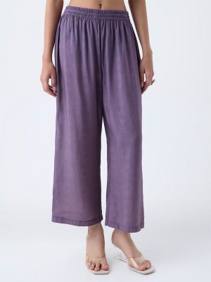 Utsa Purple Printed Pants