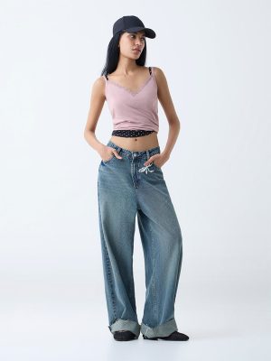 Superstar Dusty Pink Cotton-Blend Camisoles - Pack of 2