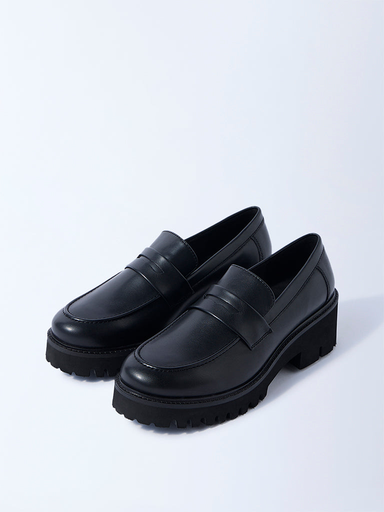 LUNA BLU Black Chunky Loafers - Image 2