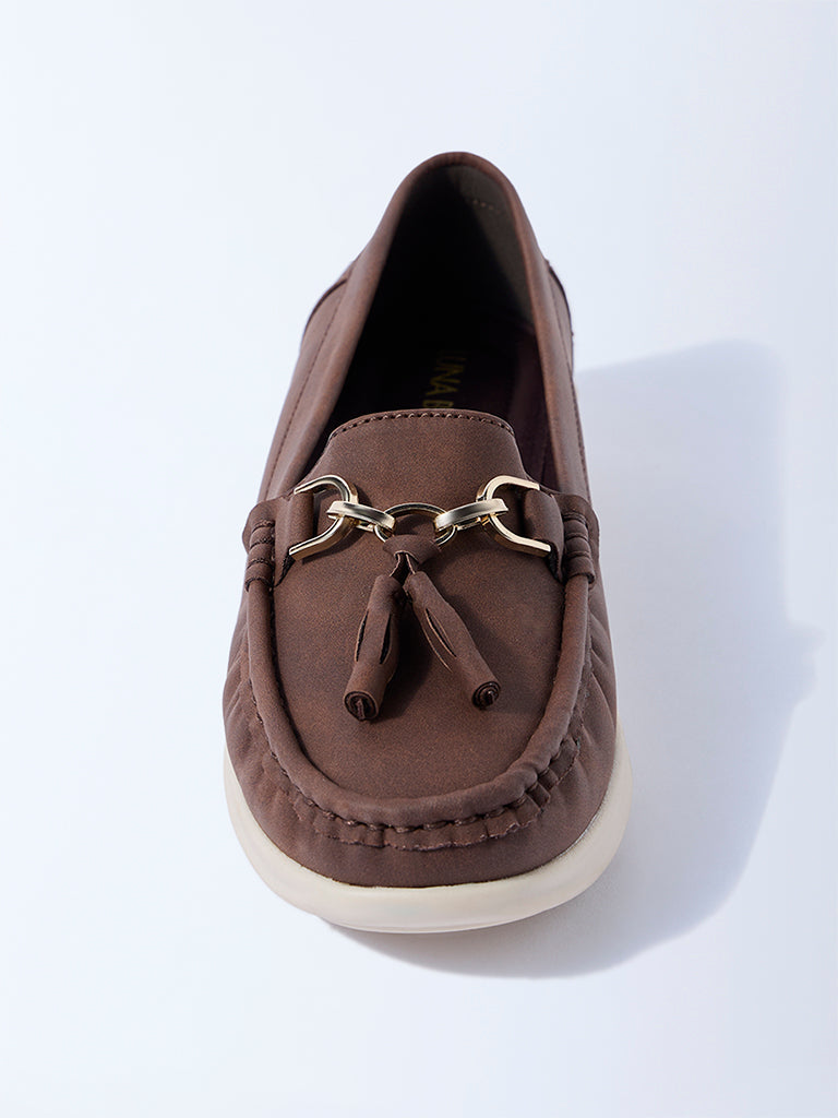 LUNA BLU Brown Hardware-Detailed Loafers - Image 3