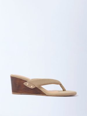 LUNA BLU Ivory Thong-Strap Wedge-Heel Sandals