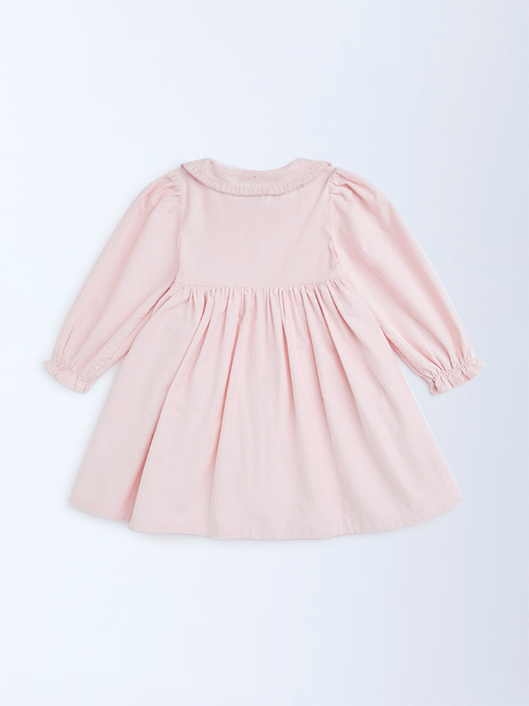 HOP Kids Light Pink Cotton Fit-and-Flare Dress - Image 2