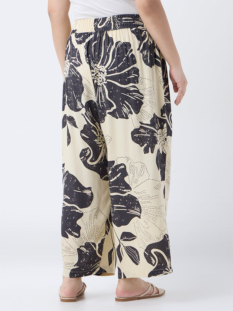 Diza Off-White Floral Printed Ethnic Pants - Image 4