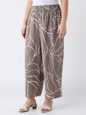 Diza Taupe Printed Pants