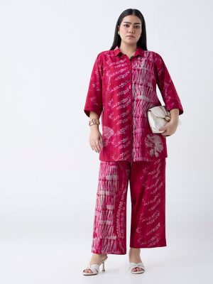 Diza Magenta Abstract Pattern Tunic