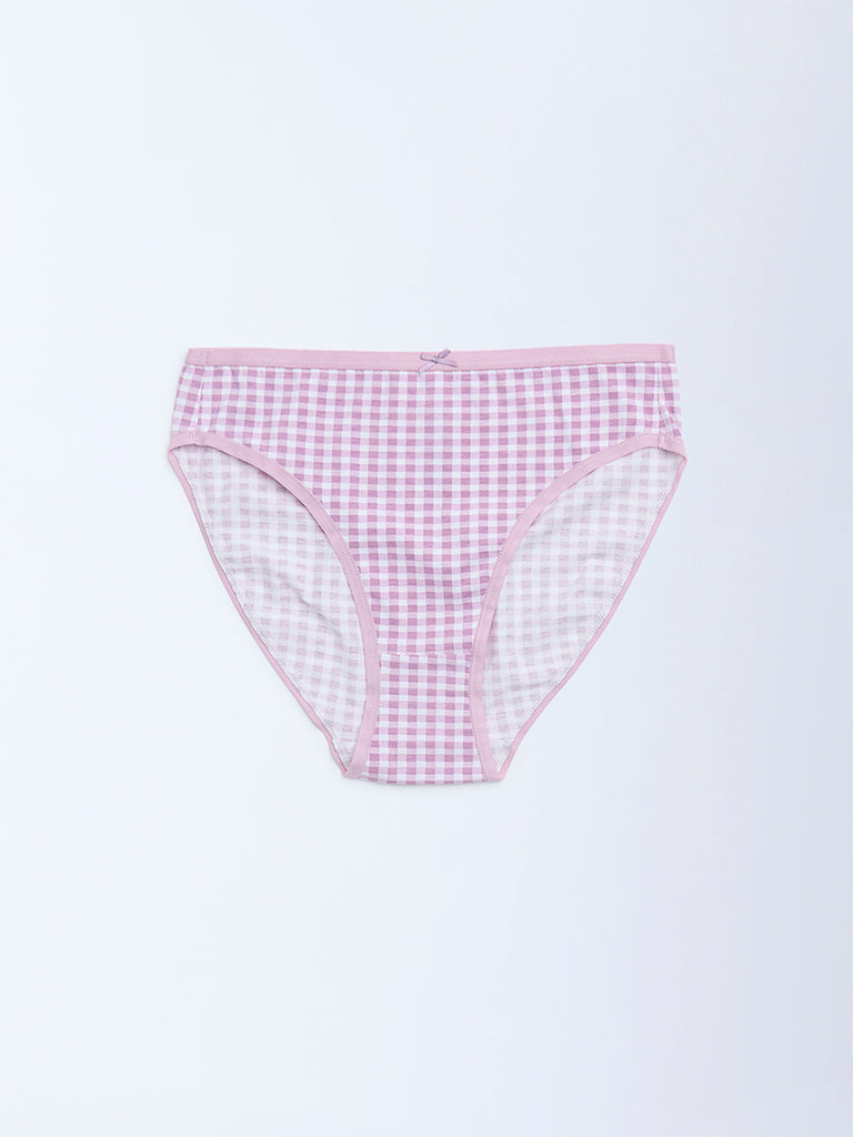 Wunderlove Purple Cotton-Blend Hi-Leg Briefs - Pack of 3 - Image 4