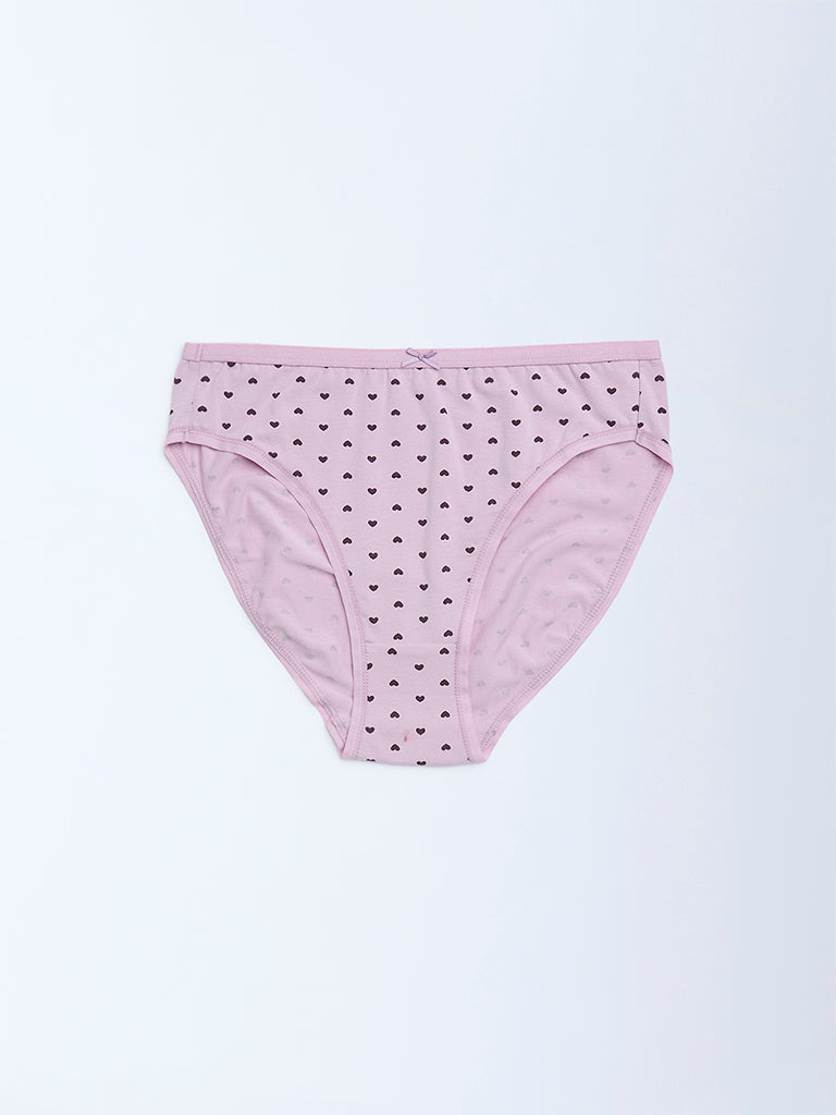 Wunderlove Purple Cotton-Blend Hi-Leg Briefs - Pack of 3 - Image 5