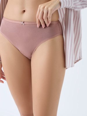 Wunderlove Brown Cotton-Blend Hi-Leg Briefs - Pack of 3