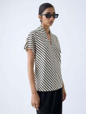 Wardrobe Beige Striped Top