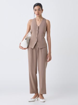 Wardrobe Brown High-Rise Trousers
