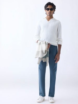 Ascot Teal Relaxed-Fit Mid-Rise Jeans