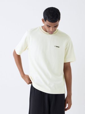 Studiofit Off-White Relaxed-Fit Cotton-Blend T-Shirt