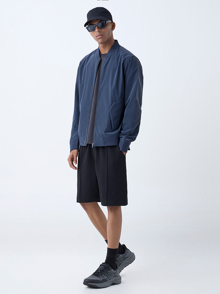 Studiofit Navy Solid Relaxed-Fit Jacket - Image 3