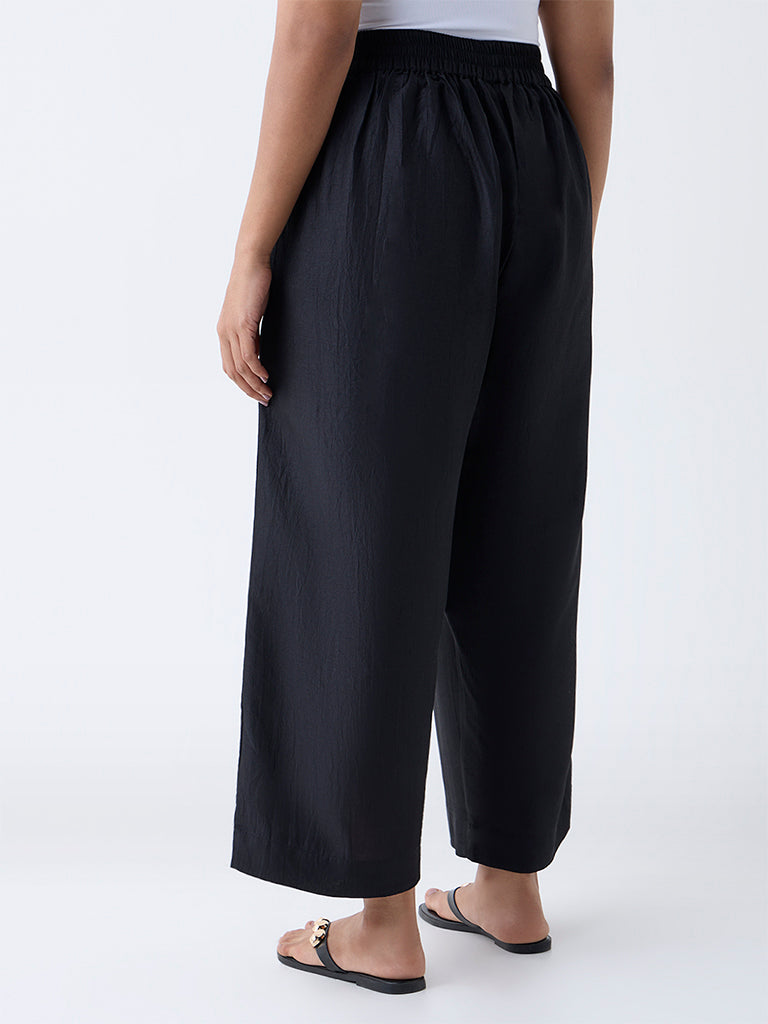 Diza Black Solid Pants - Image 4