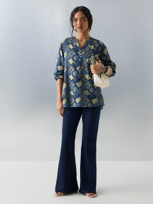 Utsa Indigo Printed Tunic