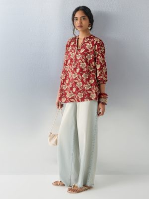 Utsa Red Printed Tunic