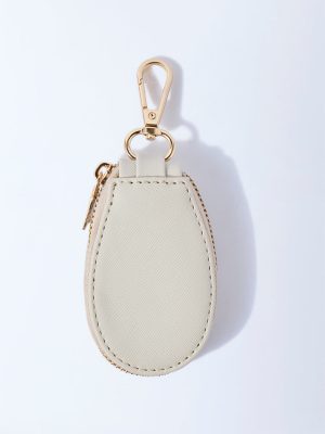 Westside Accessories Beige Mini Key Pouch Bag Charm
