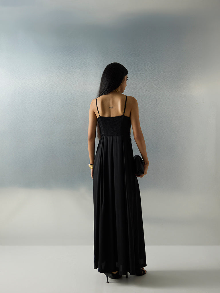 Vark Black Embellished A-Line Dress - Image 4