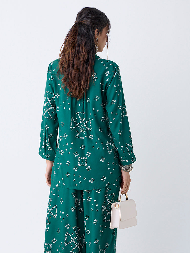 Utsa Green Bandhani Printed Tunic - Image 4