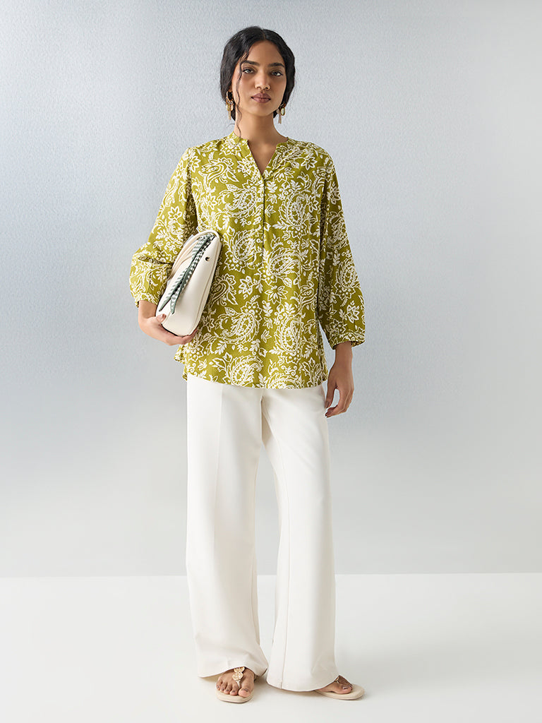 Utsa Lime Printed Tunic