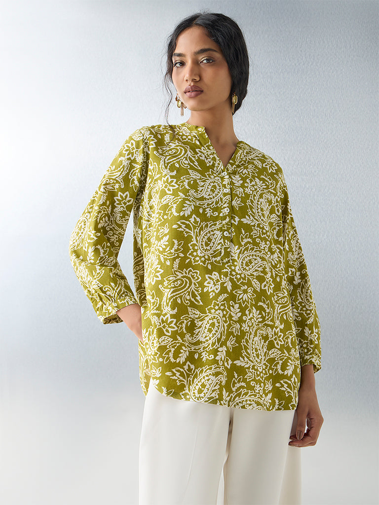 Utsa Lime Printed Tunic - Image 2