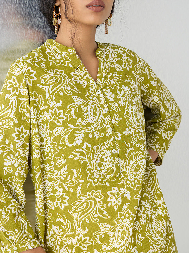 Utsa Lime Printed Tunic - Image 3