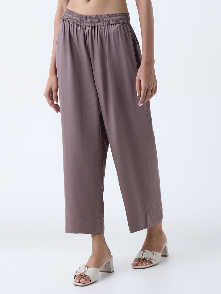 Zuba Brown Solid Pants