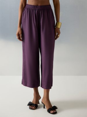 Zuba Purple Solid Pants