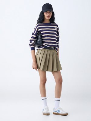 Nuon Navy Striped Sweatshirt
