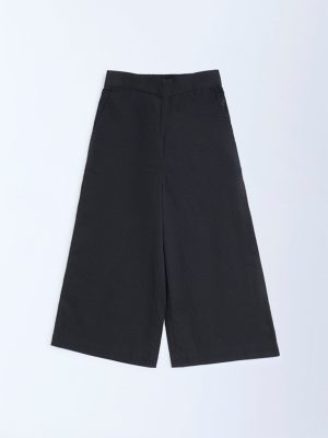 Utsa Kids Black Cotton-Blend Ethnic Pants - (2-8yrs)